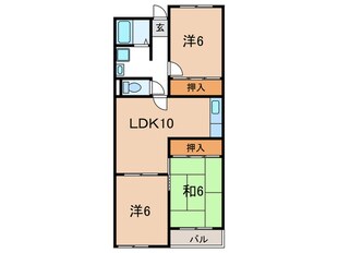 ロイヤルハイツ本多聞の物件間取画像